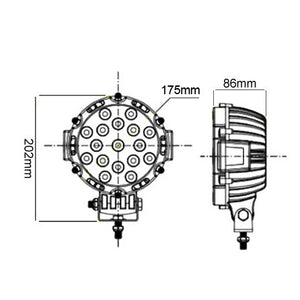 Schijnwerper 51Watt Rond