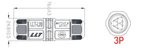 Waterdichte 3 Pin Connector